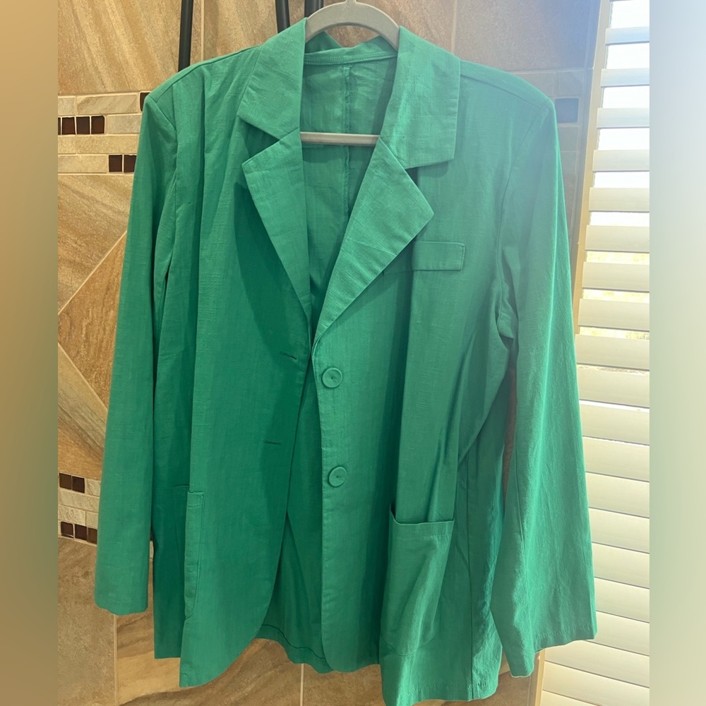 Amazon oversized green blazer